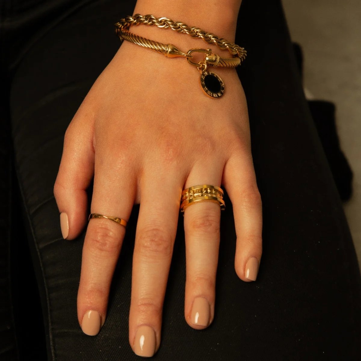 Pulsera de Ónix de Oro de 18k